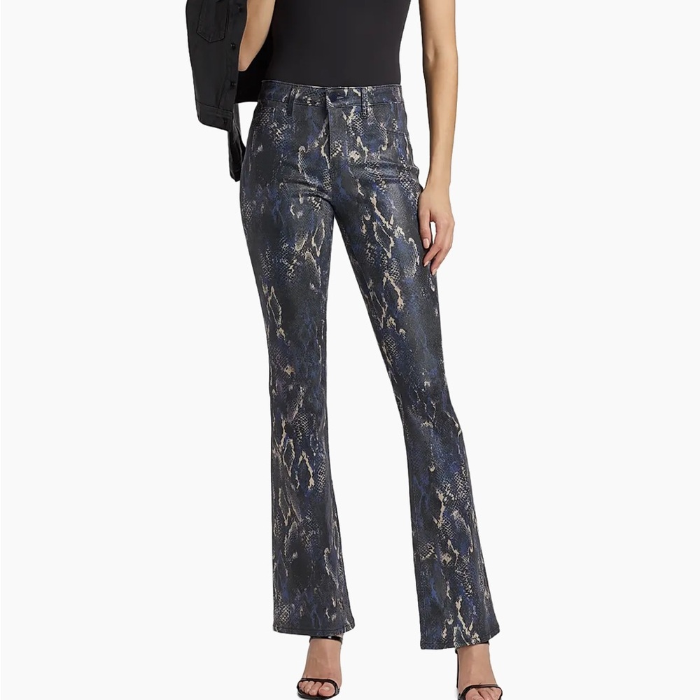 L'AGENCE Snakeskin Patterned Boot Cut Jeans